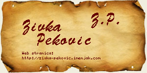 Živka Peković vizit kartica